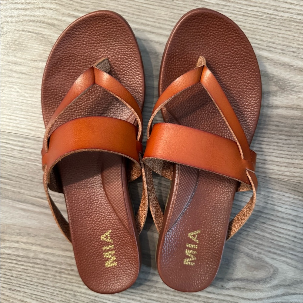 MIA brown Leather Sandals